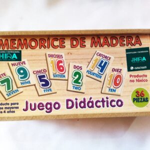 Memorice de numeros de madera
